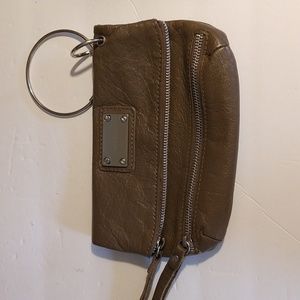 VGUC. Vera Pelle clutch / wristlet. Taupe in color.